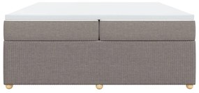 Κρεβάτι Boxspring με Στρώμα Taupe 200x200 εκ. Υφασμάτινο - Μπεζ-Γκρι