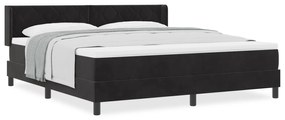 vidaXL κρεβάτι Box Spring με στρώμα  Μαύρο 180x200 εκ Βελούδο