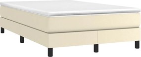 vidaXL Κρεβάτι Boxspring με Στρώμα Κρεμ 120x200εκ. από Συνθετικό Δέρμα