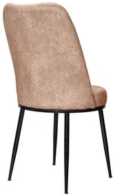 Καρέκλα Farell I pakoworld ύφασμα εκρού antique-μεταλλικό μαύρο πόδι | Συσκευασία 4 τμχ