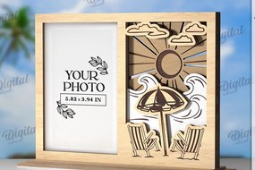 Σετ των 2 Intra απο ξύλο plywood 3mm-4mm πάχος – Πλαίσιο διακοπών Κοπή λέιζερ. Κορνίζα φωτογραφιών Δίασταση 20x20 cm INTRAFABR-121908903