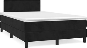 vidaXL Κρεβάτι Boxspring με Στρώμα Μαύρο 120 x 200 εκ. Βελούδινο