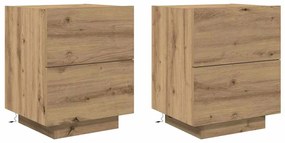 vidaXL Κομοδίνο 2 pcs artisan δρυς 45 x 40 x 55 εκ Επεξεργασμένο ξύλο