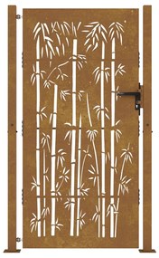 vidaXL Πύλη Κήπου με Σχέδιο Μπαμπού 105 x 205 εκ. από Ατσάλι Corten