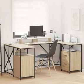 vidaXL Γραφείο Δρύς Sonoma 182 x 101 x 87,5 εκ Επεξεργασμένο ξύλο
