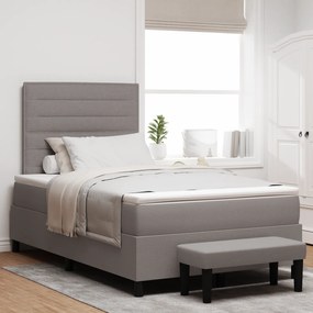 vidaXL Κρεβάτι με ελατήρια με στρώμα Taupe 120 x 190 cm ύφασμα