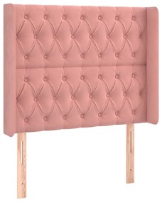 vidaXL Κρεβάτι Boxspring με Στρώμα &amp; LED Ροζ 100x200 εκ. Βελούδινο