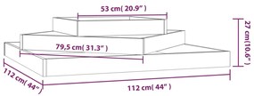 Ζαρντινιέρα Λευκή 112 x 112 x 27 εκ. από Μασίφ Ξύλο Πεύκου 823886