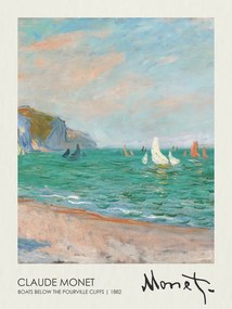 Αναπαραγωγή Boats Below the Pourville Cliffs (1882), Claude Monet