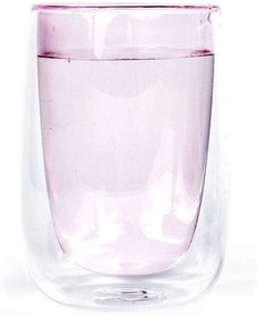 Ποτήρι Τσαγιού Doppler (Σετ 4Τμχ) SET-4-D200-P 240ml Clear-Pink Fundamental Γυαλί