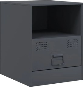 vidaXL Κομοδίνο Ανθρακί 34,5 x 39 x 44 εκ. από Χάλυβα