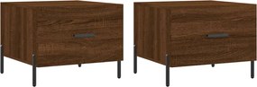 vidaXL Τραπεζάκια Σαλονιού 2 τεμ Brown Oak 50x50x40 εκ Επεξ. Ξύλο