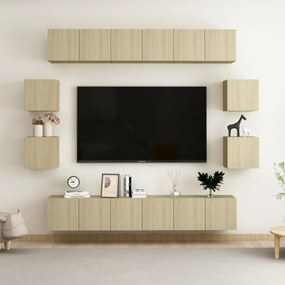 vidaXL Έπιπλα Τηλεόρασης Σετ 10 Τεμαχίων Sonoma Δρυς από Επεξ. Ξύλο