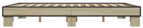 vidaXL Πλαίσιο Κρεβατιού Sonoma Δρυς 150x200 εκ. Επεξ. Ξύλο &amp; Μέταλλο