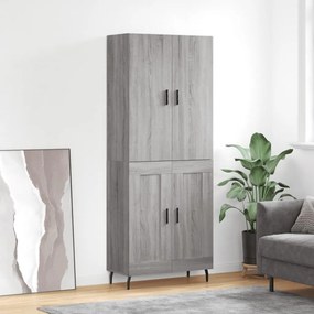 vidaXL Ντουλάπι Γκρι Sonoma 69,5 x 34 x 180 εκ. Επεξεργασμένο Ξύλο