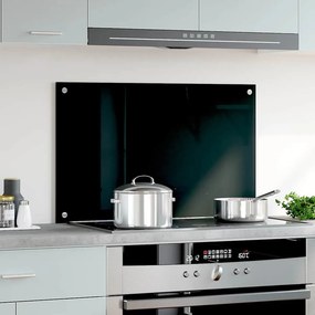 vidaXL Πλάτη Κουζίνας Μαύρη 80 x 50 εκ. από Ψημένο Γυαλί