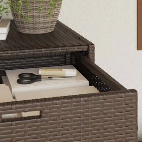 vidaXL Ντουλάπι Αποθήκευσης Κήπου Καφέ 105x55x113 εκ. Συνθετικό Ρατάν