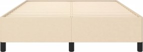 vidaXL Σκελετός Κρεβατιού Χωρίς Στρώμα Κρεμ 140x200 εκ.Υφασμάτινο