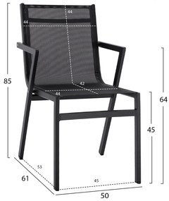 ΠΟΛΥΘΡΟΝΑ ΑΛΟΥΜΙΝΙΟΥ RAIMOND HM5699.01 ΓΚΡΙ ΜΕ ΜΑΥΡΟ TEXTILENE 50x61x85 εκ. - Αλουμίνιο - HM5699.01