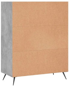 vidaXL Βιβλιοθήκη Γκρι Σκυροδέματος 69,5 x 32,5 x 90 εκ. Επεξεργ. Ξύλο