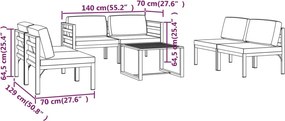 vidaXL Σαλόνι Κήπου 6Τεμαχίων Ανθρακί Αλουμινίου με Μαξιλάρια