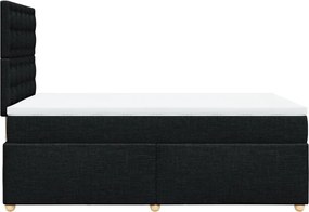 vidaXL Κρεβάτι Boxspring με Στρώμα Μαύρο 120x200 εκ. Υφασμάτινο
