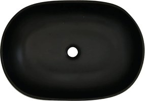 vidaXL Νιπτήρας Οβάλ Μαύρος 59x40x14 εκ. Κεραμικός