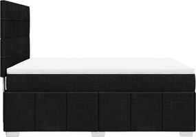 vidaXL Κρεβάτι Boxspring με Στρώμα Μαύρο 140x200 εκ. Υφασμάτινο