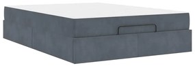 vidaXL Σκελετός Κρεβατιού Άλλο Σκούρο γκρι 160 x 200 cm Βελούδο