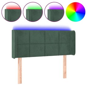 Κεφαλάρι Κρεβατιού LED Σκούρο Πράσινο 103x16x78/88εκ. Βελούδινο 3123281