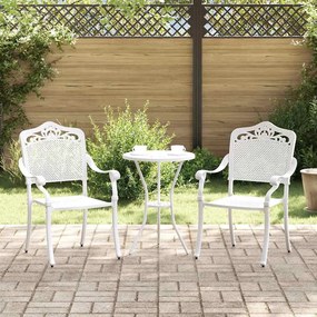 vidaXL Καρέκλα Κήπου 2 pcs Λευκό 55 x 56.5 x 91εκ Αλουμίνιο