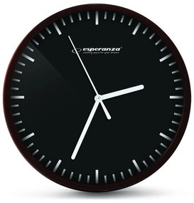 ESPERANZA ρολόι τοίχου Budapest EHC010K, 20cm, μαύρο-όψη ξύλου