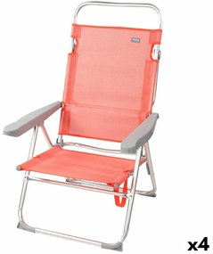 πτυσσόμενη καρέκλα Aktive Flamingo Κοράλι 48 x 99 x 57 cm (4 Μονάδες)