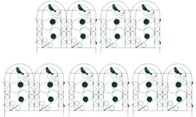 vidaXL Φράχτης Κήπου 5 pcs Πράσινο Ατσάλι