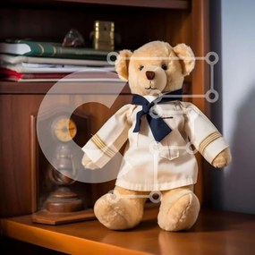 Intra Συλλεκτικό Ξύλινο Παζλ Plywood  4mm - Teddy Bear Sailor σε ξύλινο ράφι Σε Ξύλινο Κουτί - Διαστάσεις: 10x10 cm – 25 κομμάτια