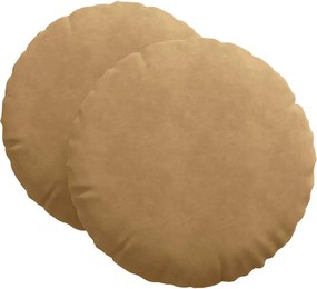 vidaXL Μαξιλάρια καθισμάτων 2 pcs Καφέ Ø60 x 21 εκ Βελούδο