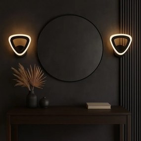 Stewehome Μοντέρνο Απλίκα Μαύρο με LED 3 Χρωμάτων Σετ 2 Τεμάχια 15x20 cm