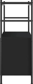 vidaXL Βιβλιοθήκη Μαύρη 80x30x78,5 εκ. Επεξεργασμένο Ξύλο / Σίδηρος
