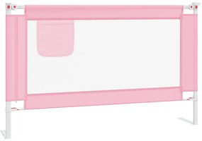 vidaXL Μπάρα Κρεβατιού Προστατευτική Ροζ 120 x 25 εκ. Υφασμάτινη