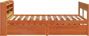 vidaXL Σκελετός Κρεβ. Χωρίς Στρώμα Καφέ Κεριού 160x200 εκ Μασίφ Πεύκο