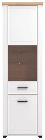 Βιτρίνα Valencia 1K VS1 Λευκό - Artisan Oak - Λευκό Μάτ 61x41x195 εκ. 61x41x195 εκ.