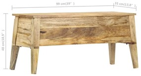 vidaXL Μπαούλο Αποθήκευσης 99 x 35 x 48 εκ. από Μασίφ Ξύλο Μάνγκο