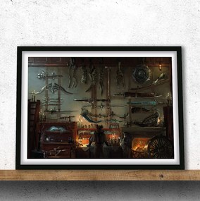 Πόστερ &amp; Κάδρο Bloodborne GM012 30x40cm Μαύρο Ξύλινο Κάδρο (με πόστερ)