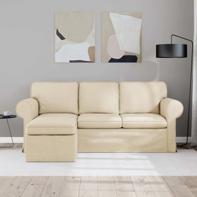 vidaXL Καναπές Κρεμ 195 x 138 x 80 εκ ύφασμα