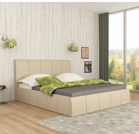 Κρεβάτι Διπλό με αποθηκευτικό χώρο Perla, εκρού, 140x200cm με στρώμα - GRA780