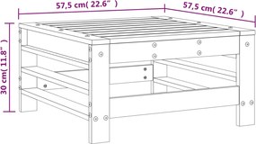 vidaXL Υποπόδιο Κήπου από Μασίφ Ξύλο Πεύκου