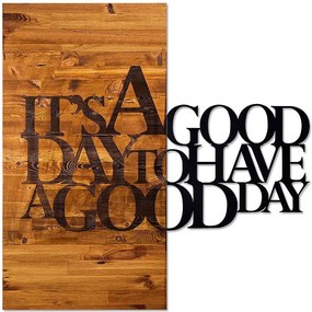 Διακοσμητικό Τοίχου It's a Good 899SKL1214 58x58cm Walnut-Black Wallity Metal,Wood