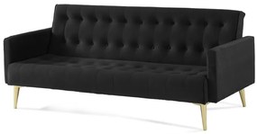 Καναπές κρεβάτι τριθέσιος 200x79x74 British Click-Clack ύφασμα χρώμα V-28 και χρυσά πόδια