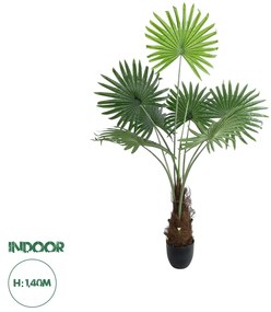 20971 GloboStar® Artificial Garden SERENOA PALM PLANT 20971 Διακοσμητικό Φυτό Φοίνικα Σερενόα Φ60 x Υ140cm