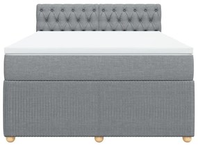 ΚΡΕΒΑΤΙ BOXSPRING ΜΕ ΣΤΡΩΜΑ ΑΝΟΙΧΤΟ ΓΚΡΙ 140X190 ΕΚ. ΥΦΑΣΜΑΤΙΝΟ 3287458